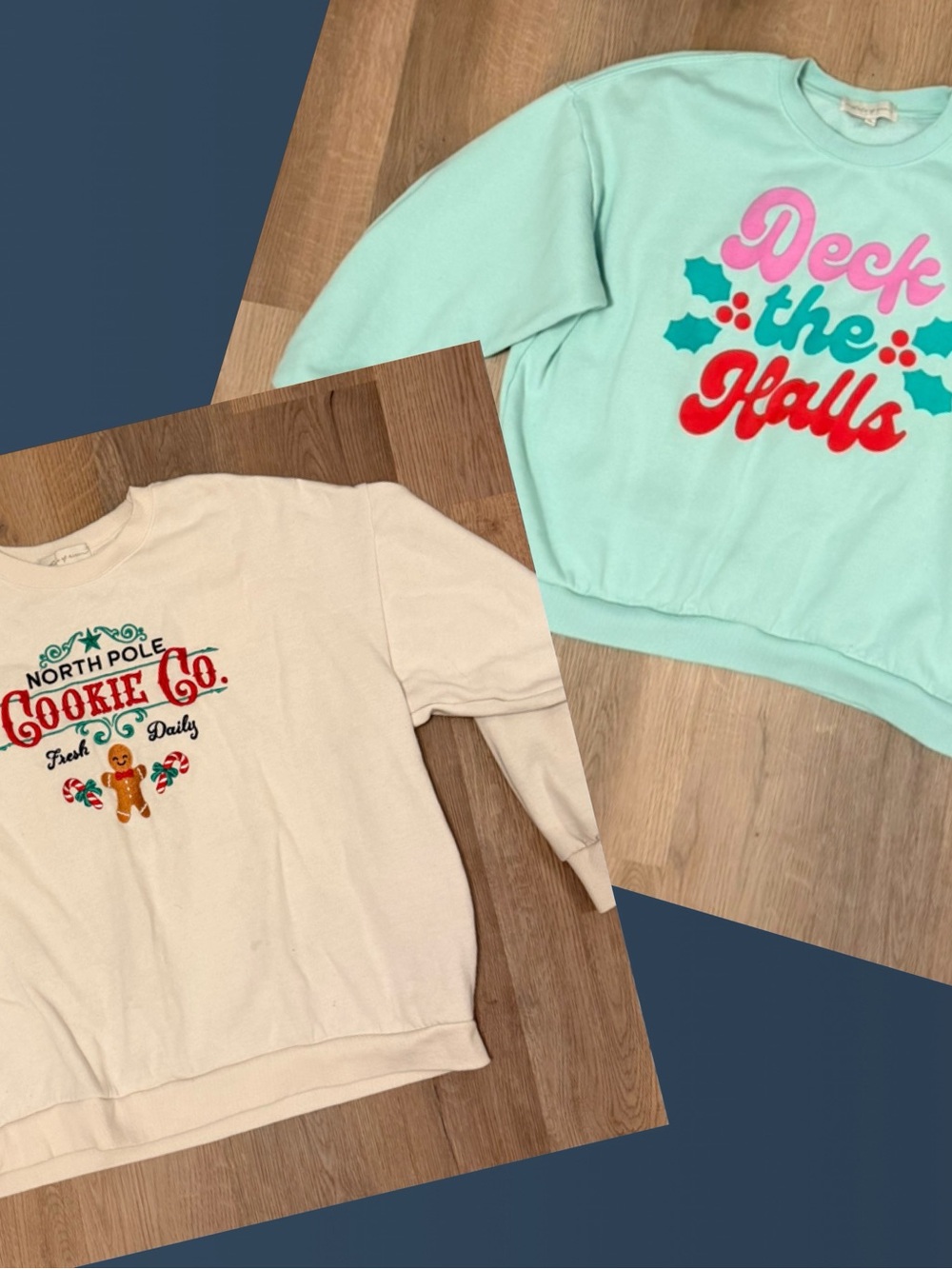 Lot of 2 State of Mine Christmas Sweatshirts XL Holiday Graphic